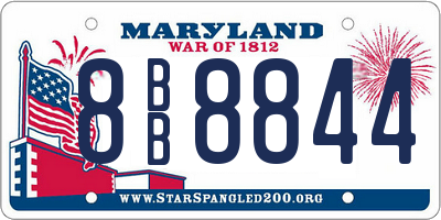 MD license plate 8BB8844