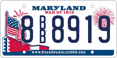 MD license plate 8BB8919
