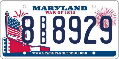 MD license plate 8BB8929