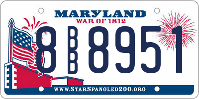 MD license plate 8BB8951