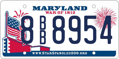 MD license plate 8BB8954