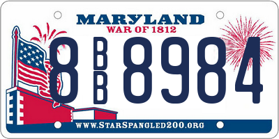 MD license plate 8BB8984
