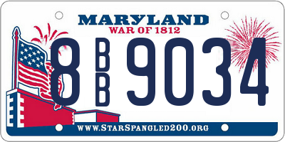 MD license plate 8BB9034