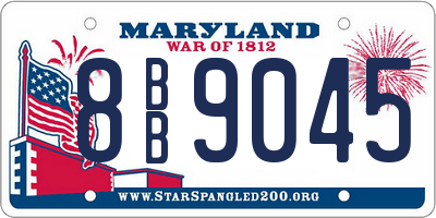 MD license plate 8BB9045