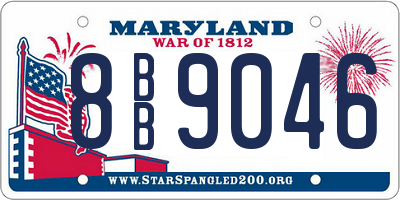 MD license plate 8BB9046