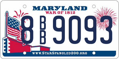 MD license plate 8BB9093