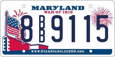MD license plate 8BB9115