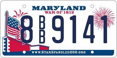 MD license plate 8BB9141