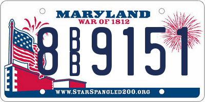 MD license plate 8BB9151
