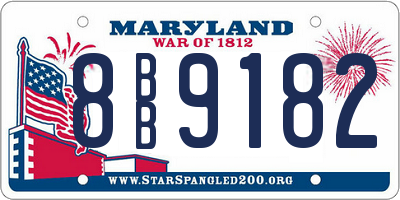 MD license plate 8BB9182