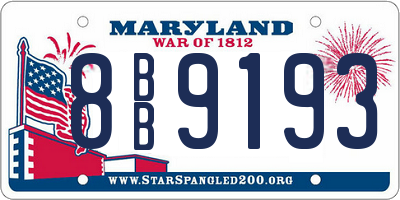 MD license plate 8BB9193