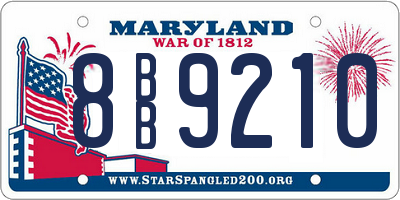 MD license plate 8BB9210