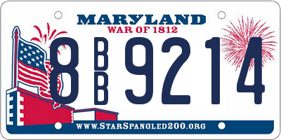 MD license plate 8BB9214