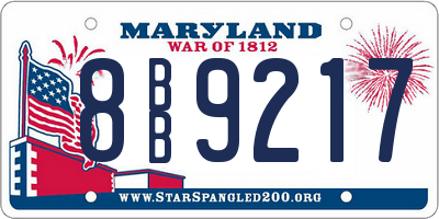 MD license plate 8BB9217