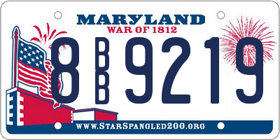 MD license plate 8BB9219