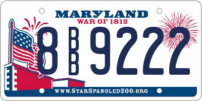 MD license plate 8BB9222