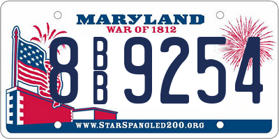 MD license plate 8BB9254