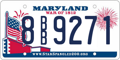 MD license plate 8BB9271