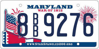 MD license plate 8BB9276