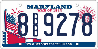 MD license plate 8BB9278