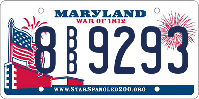 MD license plate 8BB9293