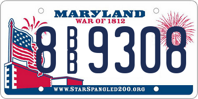 MD license plate 8BB9308