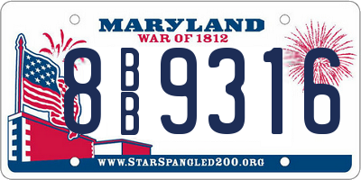 MD license plate 8BB9316
