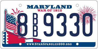 MD license plate 8BB9330