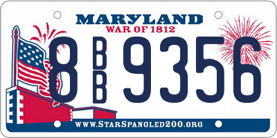 MD license plate 8BB9356