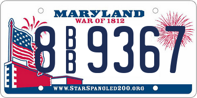 MD license plate 8BB9367