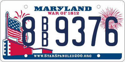 MD license plate 8BB9376