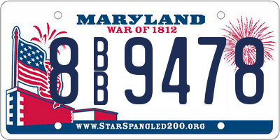 MD license plate 8BB9478