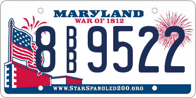 MD license plate 8BB9522