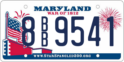 MD license plate 8BB9541