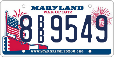 MD license plate 8BB9549