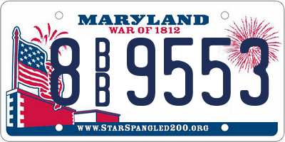 MD license plate 8BB9553