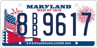 MD license plate 8BB9617