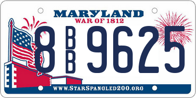 MD license plate 8BB9625