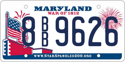 MD license plate 8BB9626
