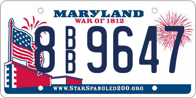 MD license plate 8BB9647