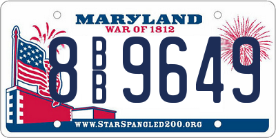 MD license plate 8BB9649
