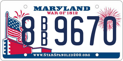 MD license plate 8BB9670