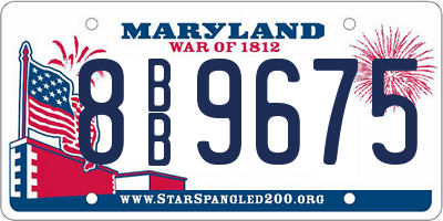 MD license plate 8BB9675