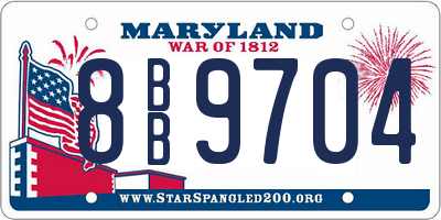 MD license plate 8BB9704