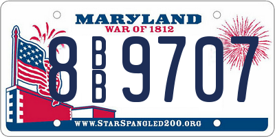 MD license plate 8BB9707
