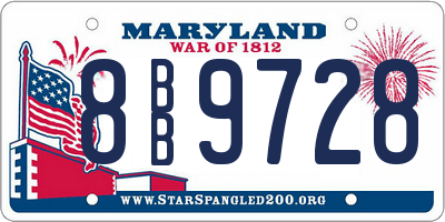 MD license plate 8BB9728