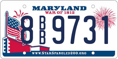 MD license plate 8BB9731