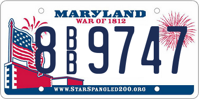 MD license plate 8BB9747