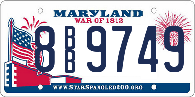 MD license plate 8BB9749