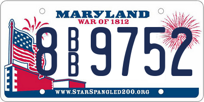 MD license plate 8BB9752